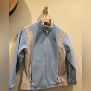 The North Face Blue and Tan Fleece Jacket